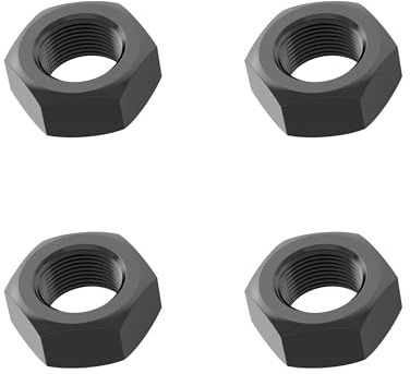 FOCMKEAS 4PCS M16-2 Black Hex Nuts, Carbon Steel Metric Coarse Thread Hexagon Nut, ISO 4032, Class 8.8 Screw Bolt Fasteners, Black-Oxide Hardware Lock Nut