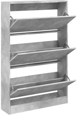 vidaXL Schuhschrank Betongrau 80x21x125,5 cm Holzwerkstoff
