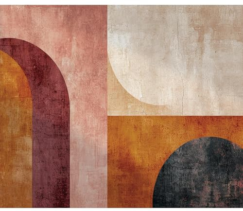 murando - Fototapete Selbstklebend Muster im Retro Sti 392x280 cm Vlies Tapeten Tapetenfolie XXL Moderne Wanddeko Design Wand Dekoration Wohnzimmer Möbelfolie Büro Flur - Terrakotta a-H-10013-a-a