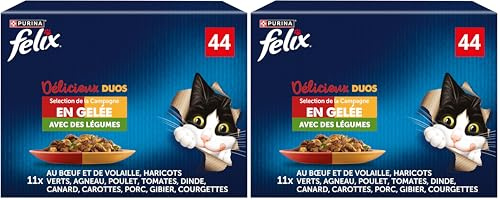 Purina, Felix, délicieux Duo, Maxi Pack, 44 x 85g-L'emballage Peut Varier (Lot de 2)