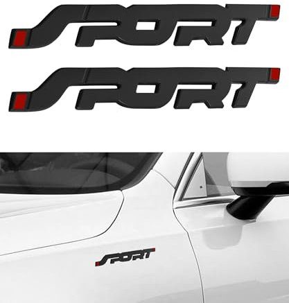 Flaconi 2PCS Decorazione Auto,Adesivo con Logo Auto,Badge 3D, Badge Sportivi,Decalcomanie per Adesivi per Auto,Adesivo Emblema Auto,Posteriore Bagagliaio Adesivi Sportive,Adatto per Auto,SUV(Nero)