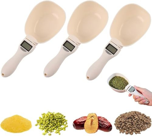 Báscula de cuchara medidora de alimentos, báscula de cuchara de pesaje de 800 g/0,1 g alta precisión con pantalla LCD, báscula de cuchara electrónica pesaje para cocina y comida para perros y gatos(3