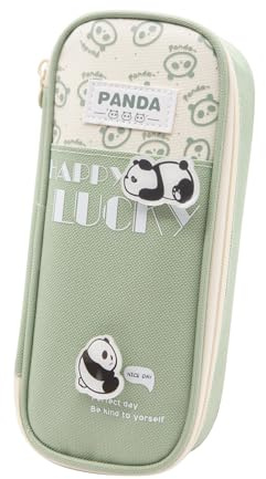 LJCZKA Panda Federmäppchen für Mädchen Jungen Aesthetic Federtasche Große Kapazität mit Fächern für Büro Hochschule Schule