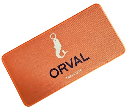 Tapis de Bar Orval Trappiste, Orange, Motif Truite, Accessoire de Bar Officiel