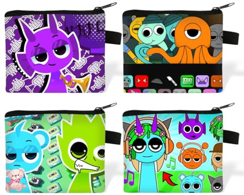Cartera para niños, cartera con estampado de juegos, cartera fina con cremallera, monedero unisex