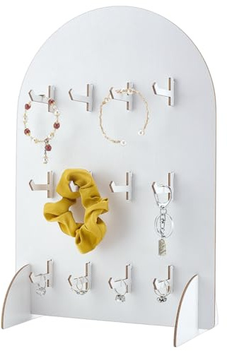 PH PandaHall Présentoir à Bijoux en Bois avec Panneau Perforé Support de Rangement pour Bracelets Étagère de Rangement de Table avec 12 crochet pour Salons D'Artisanat Événements de Vente au Détail