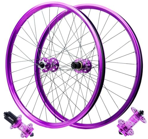 AADDFDD Mountainbike-Radsatz 26 27,5 29 Zoll, Aluminiumlegierung Lila Felge HG Scheibenbremse 120 Sound Vorder- und Hinterrad Fahrradräder für 7-12-Gang-Kassette 2130 G