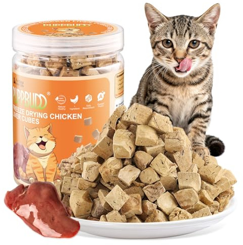 Frystorkat kycklingsnacks för katter, kyckling nudlar för inomhuskatter, ätbart tugggodis för katter (kycklinglever-100g)