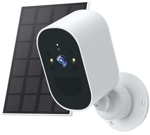 CoCosolacam 3MP 2K Security Camera Outdoor Wireless,Solar Camera,Solar Charging & Built-in 6000 Battery,Full-Color Night Vision,Weatherproof (IP65),Local Storage & Privacy Protection, AI Detection