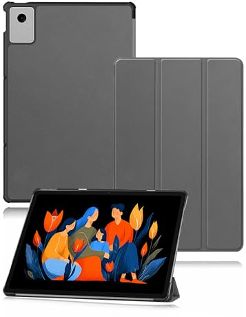 Fodral för Lenovo Idea Tab Plus 12,1 tums surfplatta, toergy tunt stativ-tredelat hårt skyddshölje, vattentätt, stötsäkert och dammtätt, grå