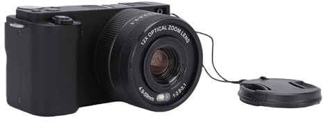 Tosuny Cámara Digital 4K, Cámara sin Espejo de 64MP con Pantalla Abatible de 3 Pulgadas, Zoom óptico 10X/Digital 2X, Enfoque Automático, Antivibración, Fotografía Macro, Filtros, Flash, (Black)