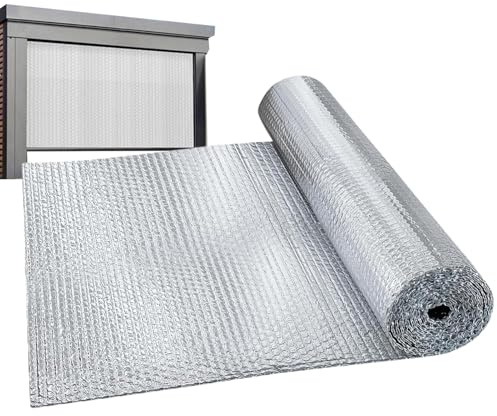 Rouleau d'Isolation en Feuille Réfléchissante,Feuille Isolante Thermique Résistante aux Intempéries - Rouleau d'Isolation Réflective Double | Pour Camping-car, Toit, Porte De Garage, Camion Et