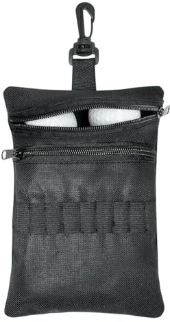 Golf Tee Tasche - Reißverschluss-Taschen Mit Gear-Clip In Den Maßen 20 Mal 14 Zentimeter - Halter Für Golf-Zubehör-Pouch - Für Erwachsene Liebhaber Familie Profis Enthusiasten Anfänger