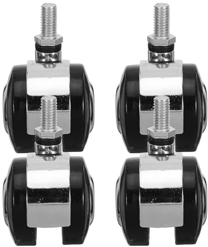 Cabilock Lot de 4 Roulettes Pivotantes 15 Pouces Filetage M8 pour Chaise de Bureau Silencieuses Robustes et Compatibles Sols Durs et Moquettes Pièces Détachées pour Mobilier de Bureau