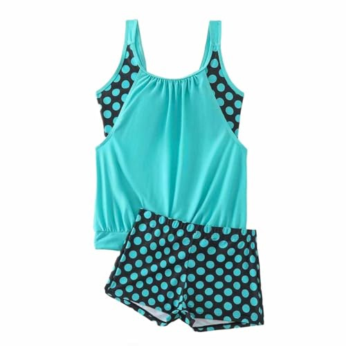 Two Piece Tankini Swimsuit for Women Ruched V Neck Tummy Control Bathing Suit Swim Tank Top with Floral Boy Shorts Blue