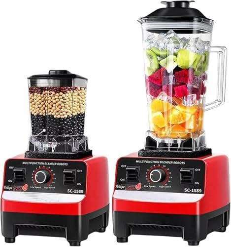 Multifunctional 2L Commercial Food Blender 4500W High-Speed Smoothie Maker, Juicer, Grinder & Ice Crusher, 6 Stainless Steel Blades, Variable Speed & Pulse, BPA-Free, Black
