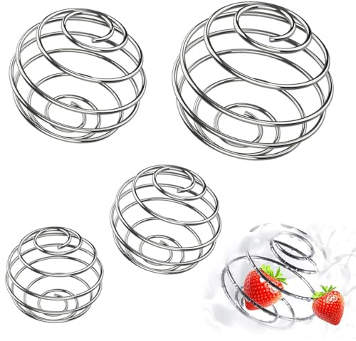 MKEAWWU Lot De 4 Mini Fouets En Acier Inoxydable, Argent, 8G, 9G, 10G, 12G, Pour Boissons Protéinées, Shaker, Bouteille Mélangeuse
