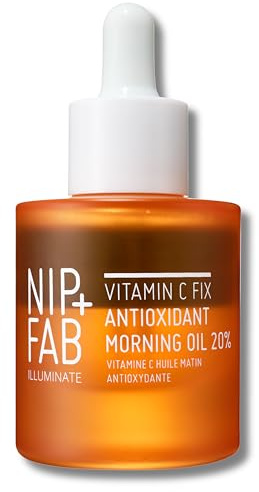 Nip+Fab Vitamin C Fix Antioxidant Morning Face Oil, Brightening, 30 ml | Dual-Phase Glow-Boosting Formula, 20% Active Concentration, Ferulic Acid and Niacinamide, Vegan and Cruelty-Free
