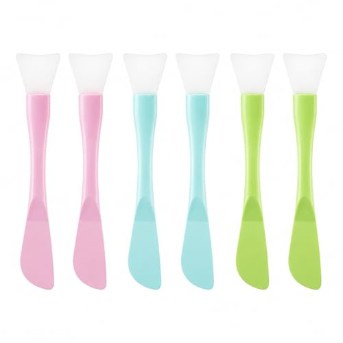 ZEMINRI 6 Pièces Pinceau Masque Visage Doux Double (Rose + Violet + Bleu)