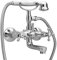 vidaXL Robinet de Baignoire à 2 Poignées et Déviateur de Douche à Main Mitigeur de Baignoire Salle de Bain Maison Intérieur Chrome