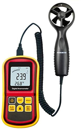 JJJ Digital Anemometer Wind Speed Air Flow Rate Measurement High Precision Measurement Easy Compact Portable LCD With Back Light Probe