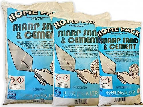 Home Pack Sharp Sand & Cement Ready To Use Multi-Use Mixed Dry Mortar Ideal for Patching Rendering Brick Laying and General Repairs Suitable For Internal & External (20)