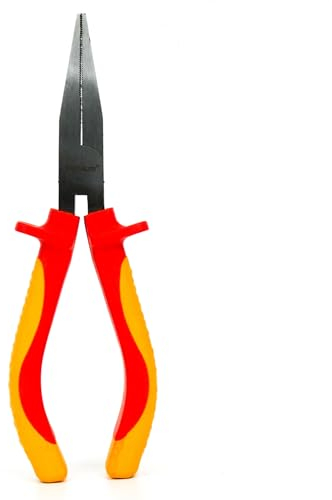 Pinza a becchi piatti da 6 INGDAUM®, isolate contro 1000 V per elettricisti professionisti, ingegneri della refrigerazione e ingegneri meccatronici (Pinza a becchi piatti da 6.)