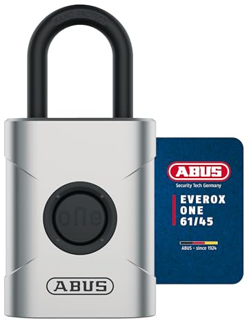 ABUS EVEROX One, cadenas intelligent, ouverture sans clé par bouton, smart lock résistant aux intempéries, verrouillage automatique – pour remise, porte de jardin, casier & outils, 45 mm