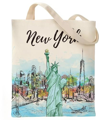 VeloKomo New York Tote Bag - NYC Canvas Cotton Souvenir Gifts