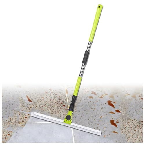 RYJYQYX Scopa Magica a Spatola, con Manico Lungo 130 Cm Seccatoio per Pavimenti, Tira Acqua per Vetri per Pavimenti in Cemento,Piastrelle del Bagno,Small:35×130cm