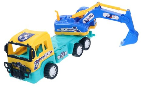 HONMEET 1 Set Baustellenfahrzeug Bagger Auto Mit Drehbarem Ausleger Handbetriebenes Ingenieurspielzeug Für Jungen Und ädchen Ideales Für Feste Und Geburtstage