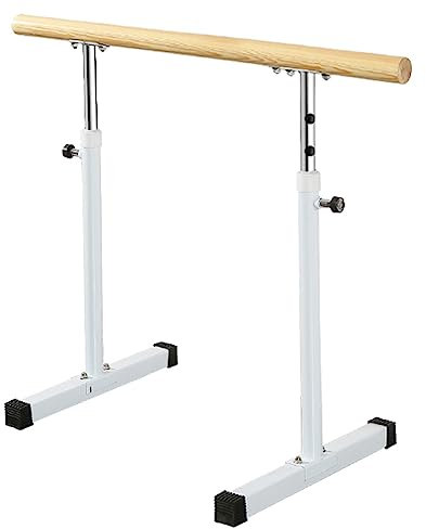 Ballett-Stange, Ballettstange, freistehende Ballettstange aus Holz, professionelle Tanztrainingsstange, Länge 1,5 m, höhenverstellbare Dehnstäbe for Erwachsene, Kinder, Fitness, Gymnastik(White)