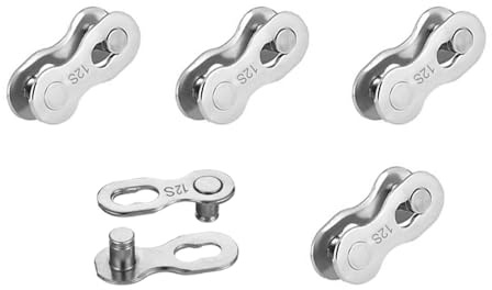 QitinDasen 5 Pares Conector de Cadena de Bicicleta de 12 Velocidades, Eslabón Perdido de Bicicleta, Eslabones de Liberación Rápida de Cadena de Bicicleta Reutilizables (Plateado)