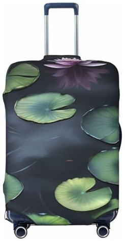 ADAhgu Kofferabdeckung, Motiv: schwarze Lilien, bedruckt, modischer Kofferschutz, personalisierbar, für Reisen und Business, Schwarz , XL