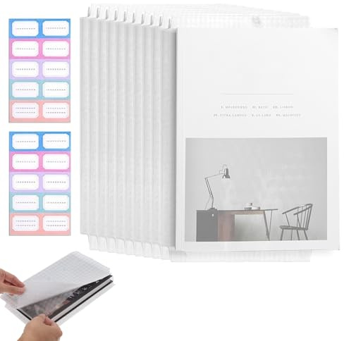 10 Stück Schulbuchumschläge Transparent,Buchumschlag,Buchfolie Selbstklebend Transparent,Klares Heft-Hüllen Heftumschläge,25x34 Cm Verdickung Transparenter Buchumschlag,Für Das Home Office Der Schule