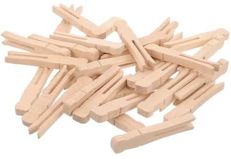 Mollette in Legno Piatte senza Molla 30 Pezzi per Bucato | Finitura Naturale, Presa Facile e Delicata, Stile Vintage Rustico per Stendere e Lavoretti