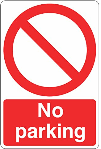 200mmx300mm No Parking Sign Rigid Plastic