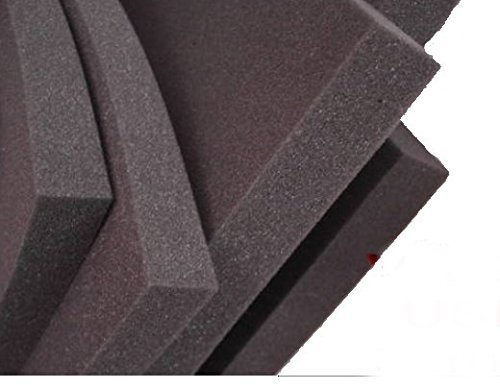 lulushop Glatt-Schaumstoff-Dämmung-Schallschutz-Fester-Rolllaeden-platten Dämmung Schaumstoff Noppenschaum 100x50 cm, Weiß und Schwarz (100x50x4 cm, Schwarz)