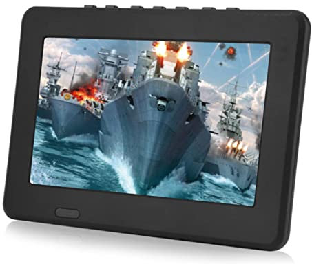 7 Pouces TV Portable, Mini TV LCD Numérique Analogique HD 1080P Lecteur de Télévision avec Batteries Rechargeables, pour Chambre, Cuisine, Caravane, Voiture, etc.