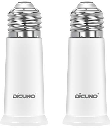 DiCUNO E27 a E27 6.5CM Adaptador extensor, extensión de portalámparas de lámpara, adaptador de portalámparas para bombillas LED y CFL, paquete de 2