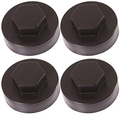 50x Black Hex TEK Roofing Cover Caps for 19mm Washer/Coverage & 8mm Recess