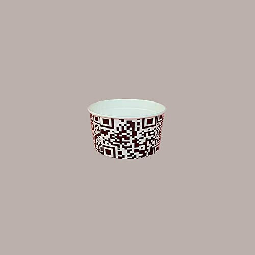 Lucgel Coppette Gelato in Carta, Bianco e Nero, 70cc, 250 Pezzi, Impilabili