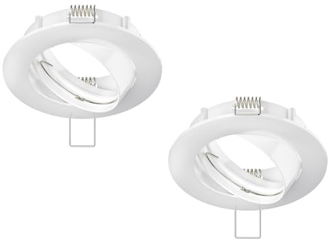 ledscom.de 2x Deckeneinbaurahmen CIRC, rund, schwenkbar, weiß glänzend