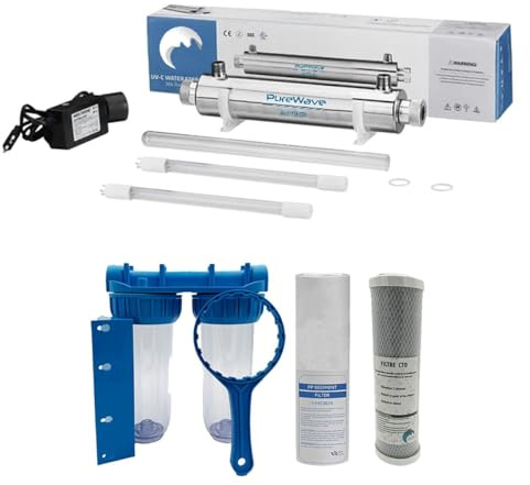 Pack stérilisateur UV 25w + 1 Lampe de Rechange + Double Porte Filtre + filtres