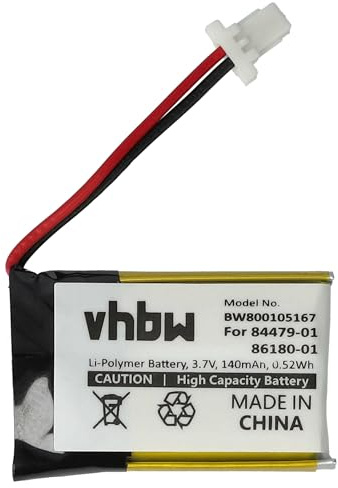 vhbw 1x Batterie Remplacement pour Plantronics 84479-01 | 86180-01 pour casque audio, écouteurs sans fil (140mAh, 3,7V, Li-polymère)