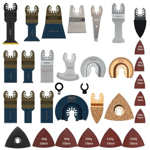 XXGO 120 Pcs Oscillating Multitool Blades Accessories Kits XG1201U