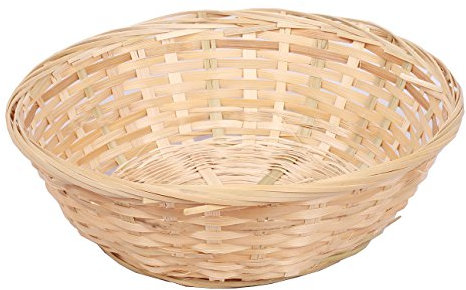 Wickerfield 10PCS/20PCS Round Natural Bamboo Bread Basket Storage Gift Hamper Trays (10, 9 inch)