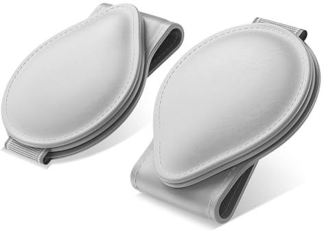 MoKo Brillenhalter für Auto Sonnenblende, 2 Pack Auto Sonnenbrille Brillenhalterung Sonnenbrillenhalterung Auto mit Kartenkarten Clip Brillenetui Aufbewahrungsbox Organizer - Grau