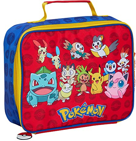 Pokemon Lunchtasche für Kinder, Pikachu, Schule, isolierte Luchbox mit Flaschenhalter, rot, Einheitsgröße, Büchertasche