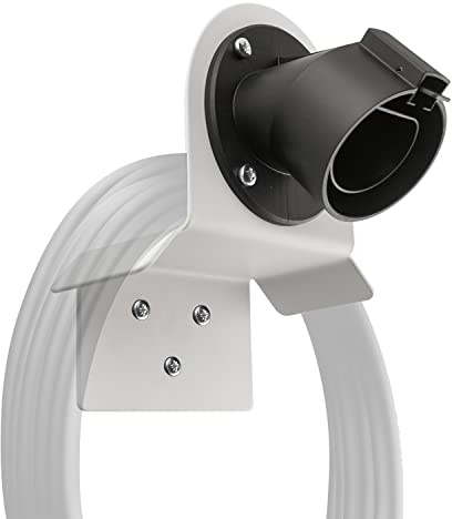 Wallbox24 Premium Wandhalterung für Ladekabel Stecker Typ 2 Winkel Weiss Ladestation Wallbox